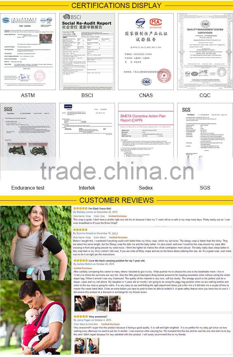 BC-05A eco-friendly ring sling baby hand hip seat carrier with front pocket