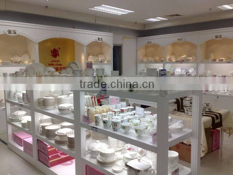 new year 2014 new design golden porcelain flower gold line stylish royal fine bone china cutlery set
