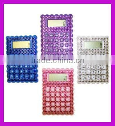 School hot selling rhinestone solar calculator for students BY 1859