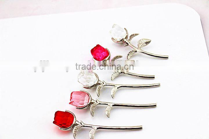 factory directly sale AAA k9 crystal miniature rose flower for wedding gift decoration home