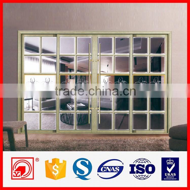 glass sliding door materials with grill design sliding door