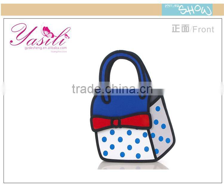 2014 magical vintage England style 3D party bags,2d 3d cartoon canvas satchel backpack bag,3d school bags