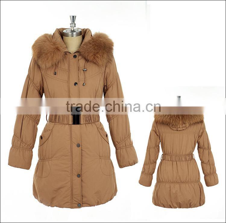 european style women fashion real fur winter padding coat LK15036