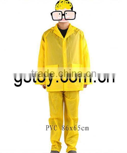 adult neon yellow PVC raincoat rain pant