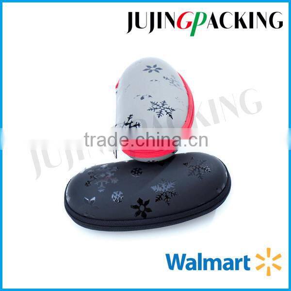snow picture printed eva leather sunglass case