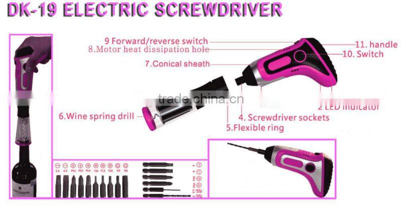 2-in-1 Cordless Adjustable Electric Drill and Screwdriver DK-19