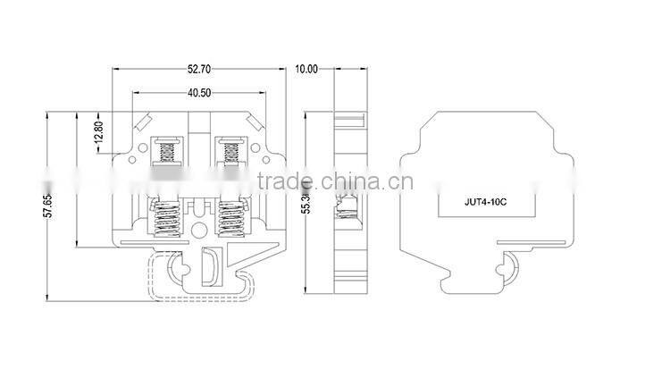 UTL China Top Ten Selling Products 0.5-10mm Ground Universal Strengthen Wiring Terminal Block 600V 65A