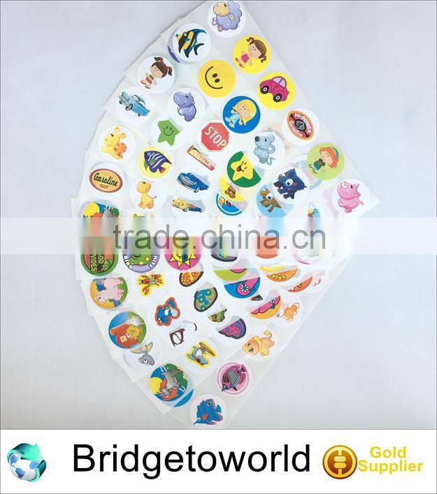 Factory supply custom sized and shaped laminated mini stickers by roll by sheet