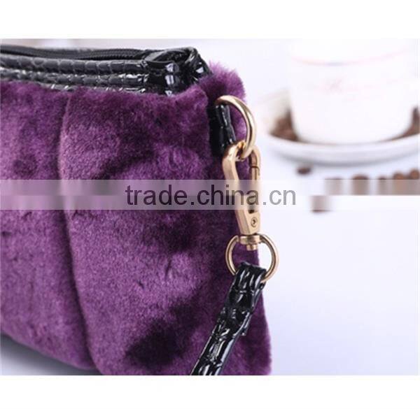 Online wholesale shop multicolor faux fur handbag