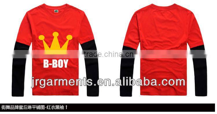 Garment Factory Direct Kid's CVC Fabric Crewneck Long Sleeve T Shirt Basic T Shirts Any Color Available