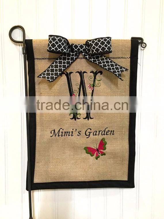 Wholesale outdoor cheap custom burlap garden flags blank
