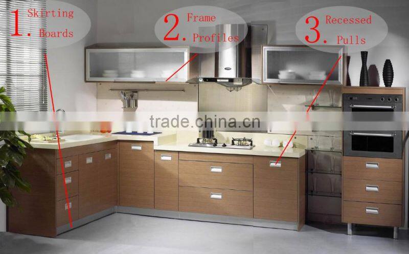 Brushed bright aluminum Skirting board for flooring