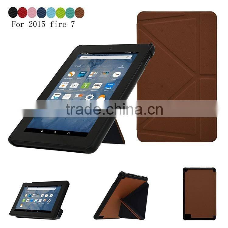 Newest Products 2015 New Leather Belt Clip 7 Inch Tablet Case Tablet Pc Case for fire 7 origami case