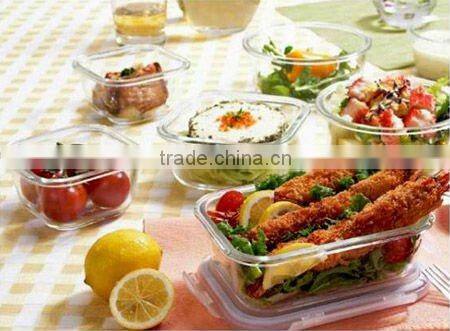 Heat Resistance Glass borosil clear glass lunch box with lock