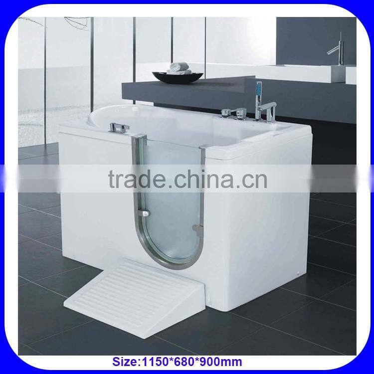 Portable elderly disabled walk in bathtub