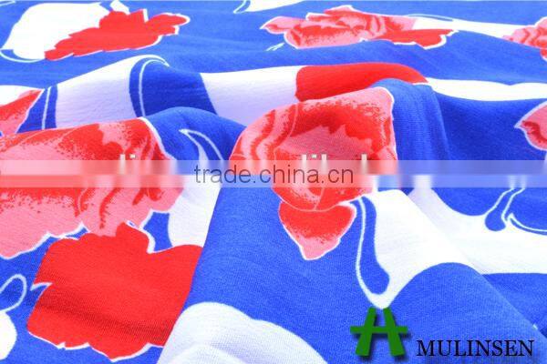100% polyester wool peach printed apparel fabric