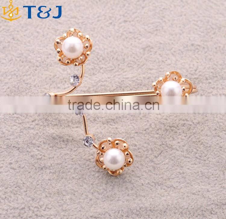 >>>2016 women fashion Korean style pearl open flower rings gold plated rhinestone diamond engagement ring for lady YIWU T&J/