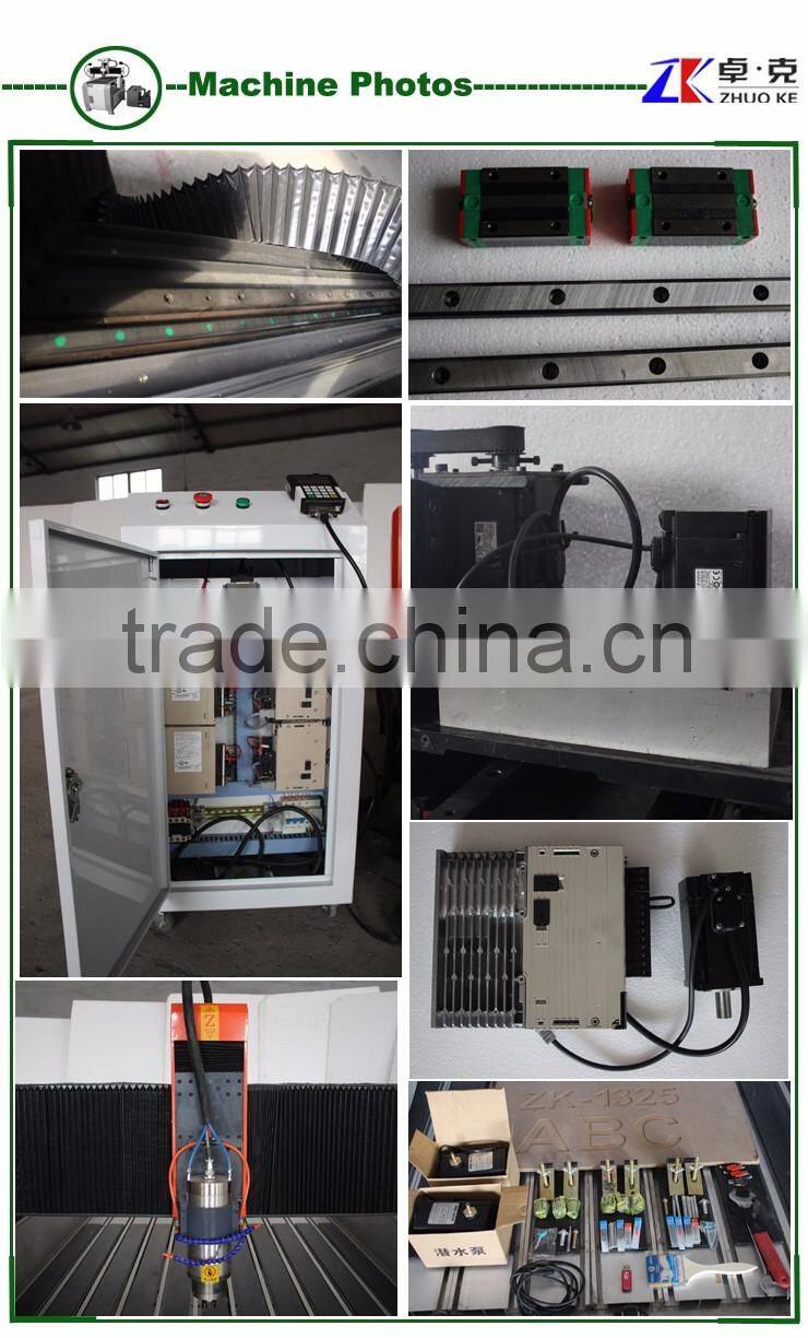 Heavy Duty Stone Engraving CNC Router 1300*2500mm With Yaskawa Servo Motor DSP Offline Control 5.5Kw Spindle ZK-1325