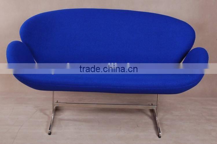 Fashion design modern popular 2 seater arne jacobsen hotel swan sofa
