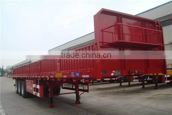 3 Axle 60 ton Cargo Semi Trailer Flat Bed With Side Wall