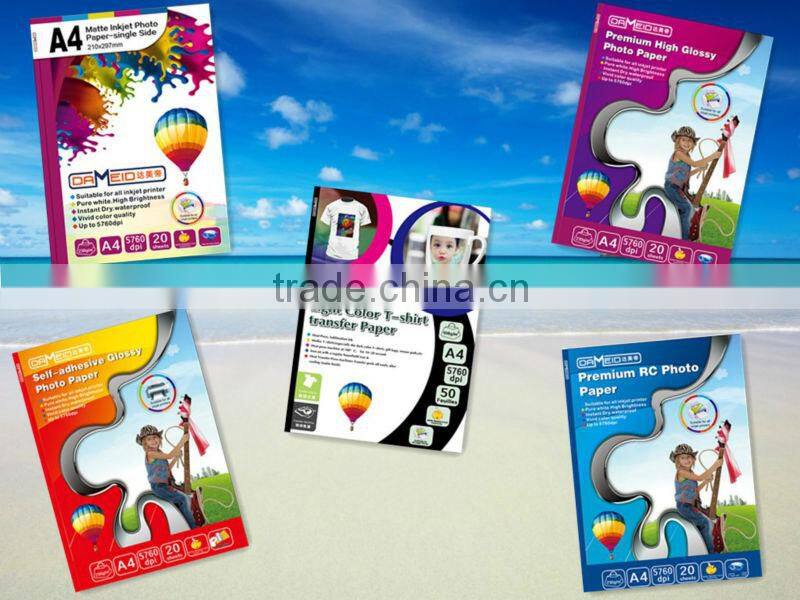 high quality Inkjet and Laser heat transfer paper for dark and light t-shirt A3 A4 with factory price