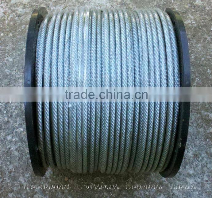 galvanized steel Wire Rope DIN3058 6X19(S)+FC