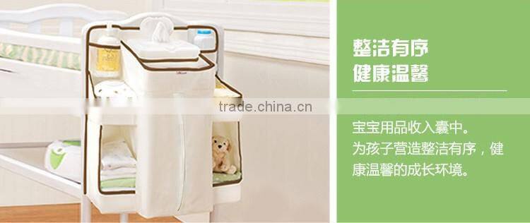 Baby Item Hanging Organizer Bag Baby Crib Side Storage Bag With Compartment