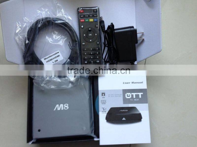 KODI 14.2 M8N Quad Core Andriod 4.4 Amlogic S802 2.0Ghz 1GB 8GB support Bluetooth miracast dlna