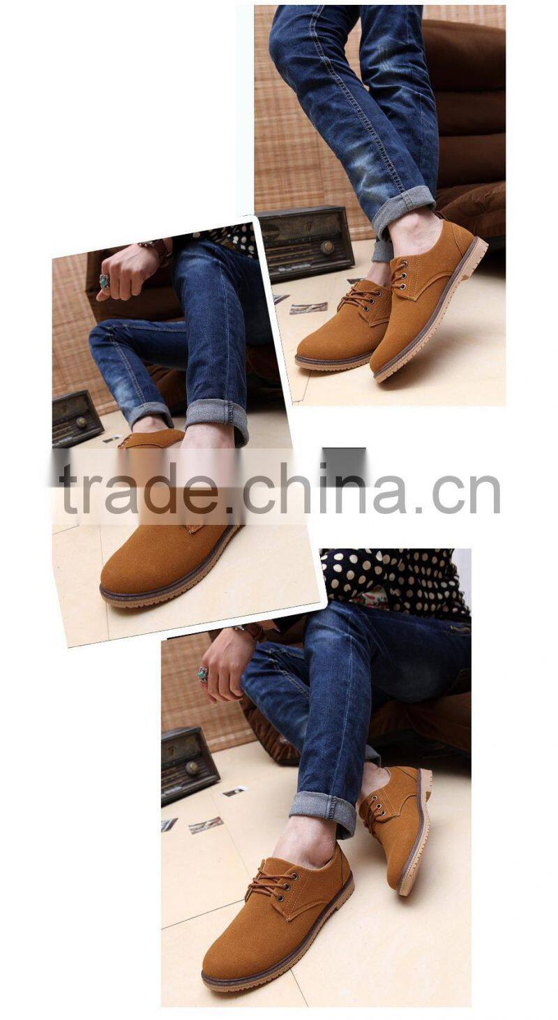 2015 European style Men's Swede Leather Shoes Cow Muscle Outsole Casual Loafers Sneakers for Men Flats shoes