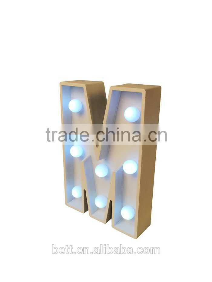 Yellow warm light color marquee letter light for wedding and room decoration