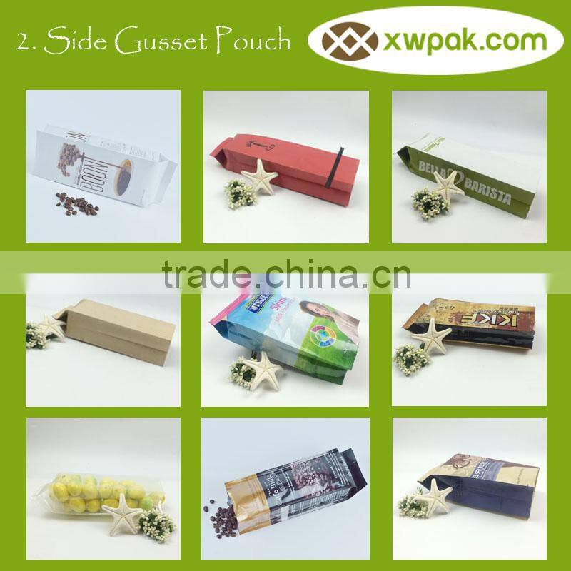 Corn Use and Moisture Proof Feature Zipper Lock Kraft Paper Square Bottom Food Bag