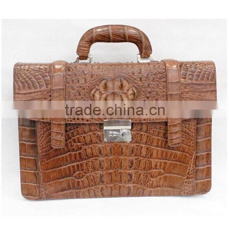 2015 latest high-end luxury crocodile leather women/men handbag from China manufactory