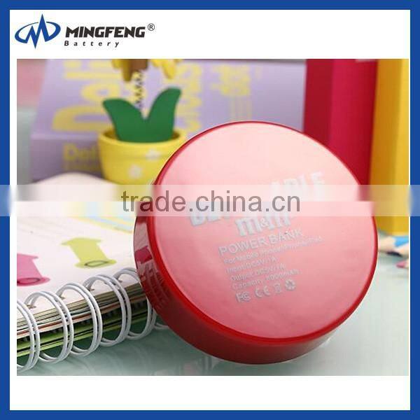 Cute smile cartoon M 8000mAh power bank emergence charger for samrt phone