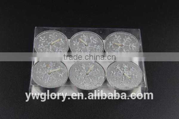 Sliver glitter snow flake tea light, glitter flake tea light, snow flake tea light