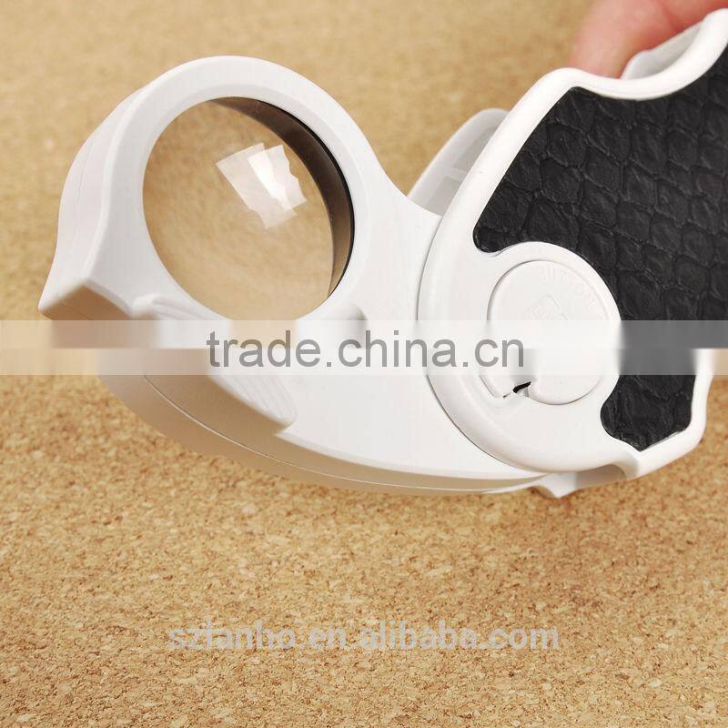 45X25mm Rotate LED Lamp Mini Pocket Loupe Reading Magnifier