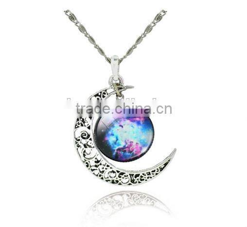 alloy moon time fashion pendant jewelry necklace