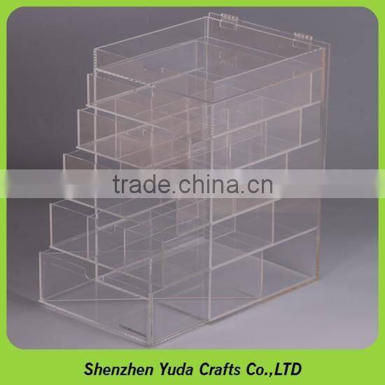 Free Standing Clear Acrylic Home Decoration Storage Case Acrylic Organizer Drawer Case