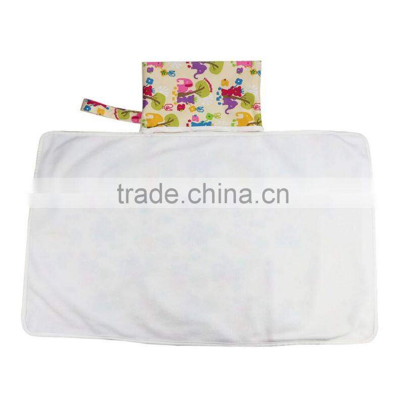 2016 new design printed pul with fleece baby changing mat