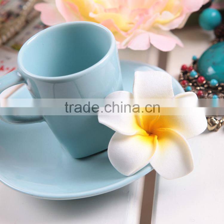 Elegant Hawaiian Foam Frangipani Plumeria Flower Hair Clips