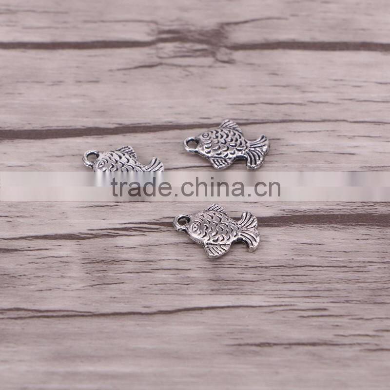 Fish Tibetan Antique Silver Spacer Beads Charms Jewelry Making European Dangle BeadsNecklace Making