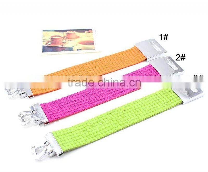 Fashion New 7 Row Crystal Rhinestone Bracelet Bling Cuff with Cute Silver Hear Clasp 11color