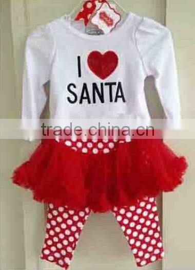 new arrival hot selling christmas boutique clothing little girl christmas sets