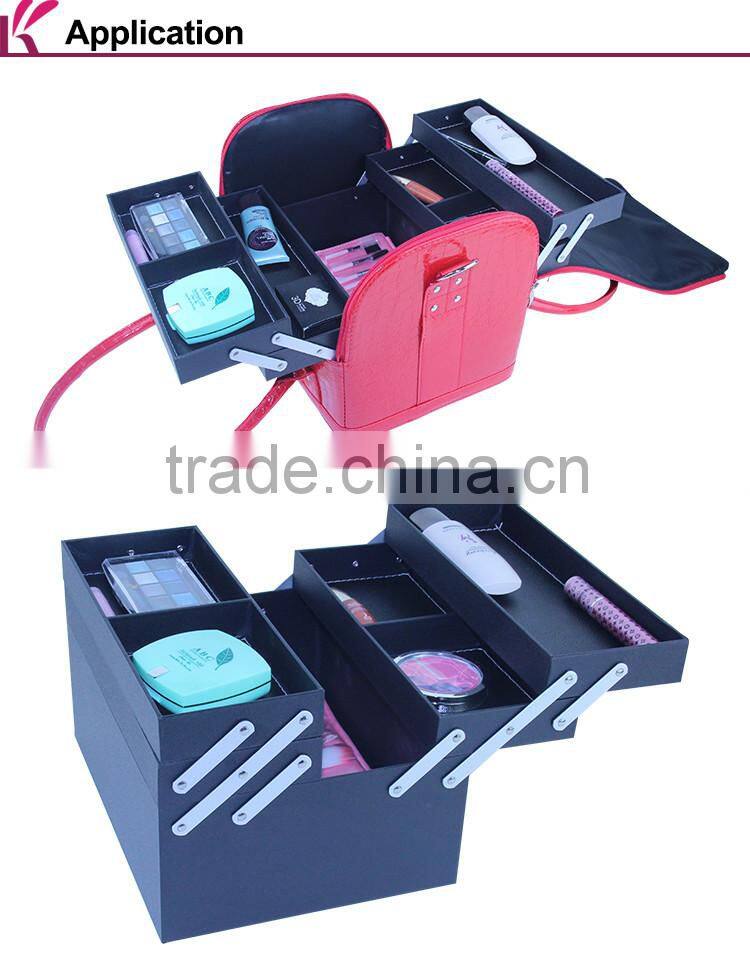 2016 Fashion Red Color PVC Leather Travel Cosmetic Bag