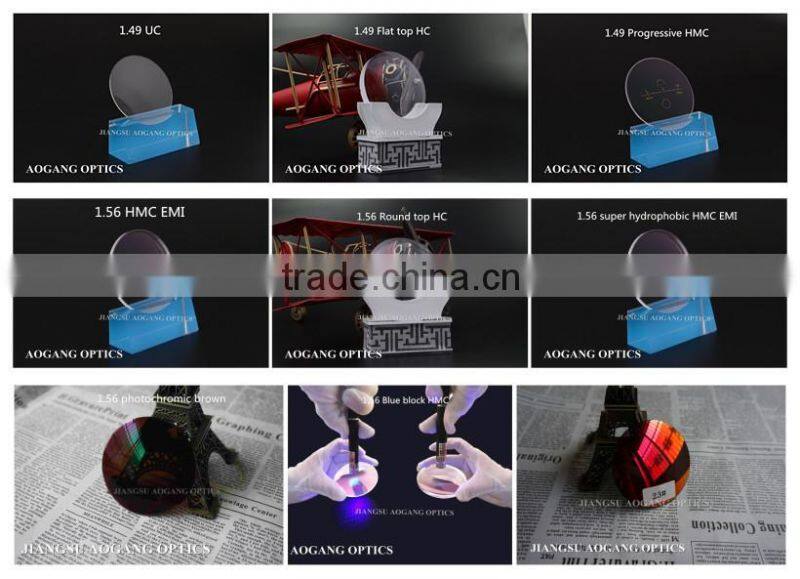 CR39 1.49/1.56/1.59 PC/1.61/1.67/1.74 semi finished spectacle lens