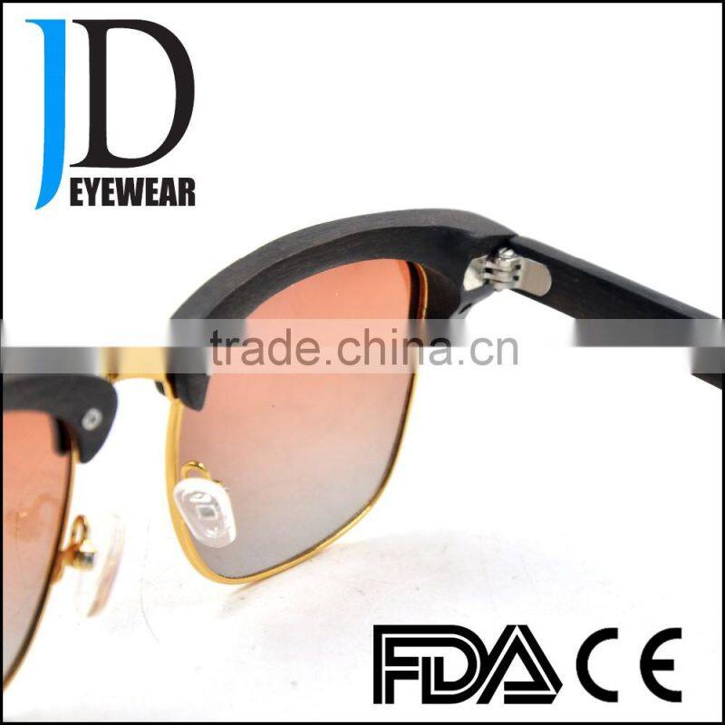 Japanese double frame metal wood sunglasses real wood sunglasses with blinds