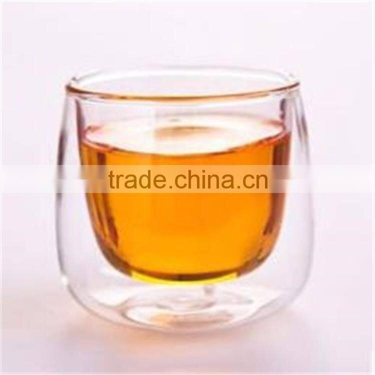 Hand made borosilicate glass tea cup double wall glass cup in stock,small order can be accept