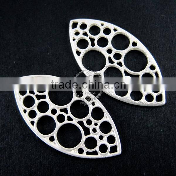 20x39mm matte silver brass modern round bubbles pendant charm 1820023