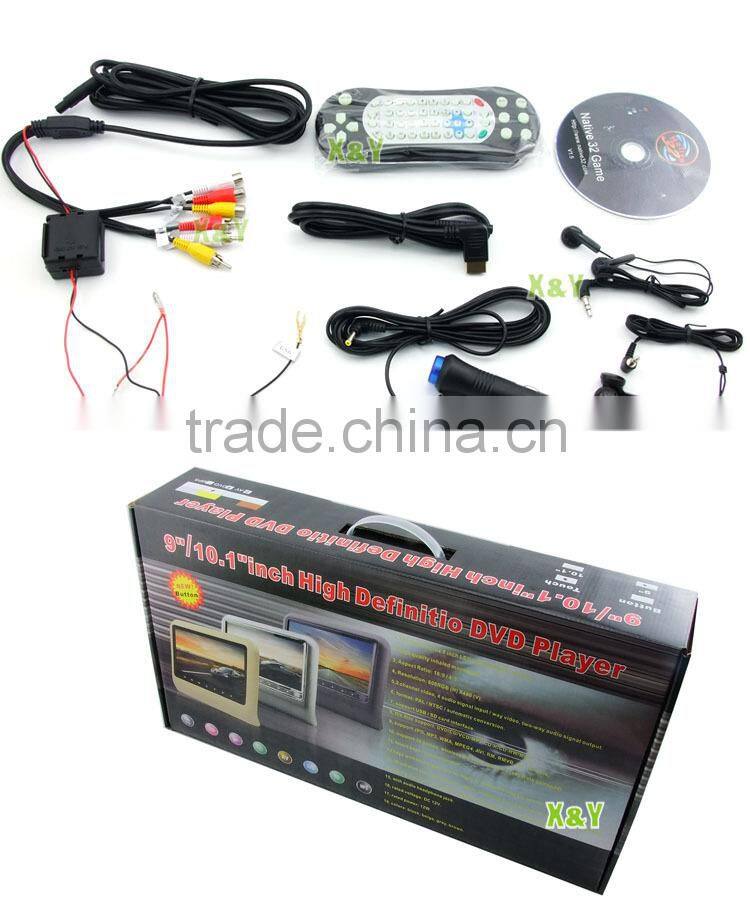 wholesale unversal 9inch HDMI remote control digital car lcd headrest monitor XY-7089AV