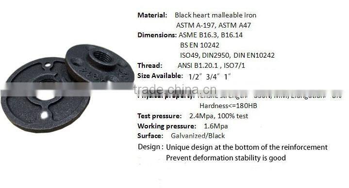 1/2 inch iron pipe fittings floor flange vintage/cheap floor flange dn15