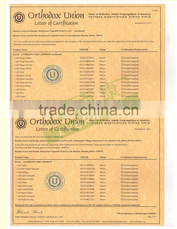 26-40mesh white A grade dehydrated dried minced garlic granules from Tianjin or Qingdao port